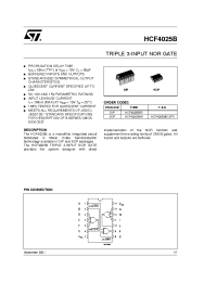 Datasheet HCF4025B производства STMicroelectronics